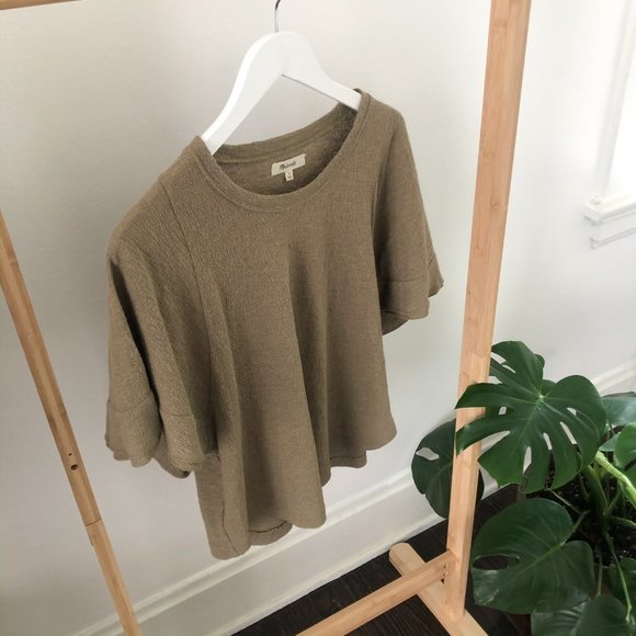 Madewell Olive Green Linen Cotton Shirt - Picture 3 of 6